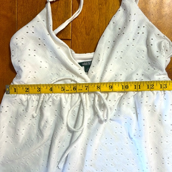 Wild Fable White Eyelet Baby Doll Mini Dress Size M Coastal Cowgirl Resort LWD - Picture 4 of 7